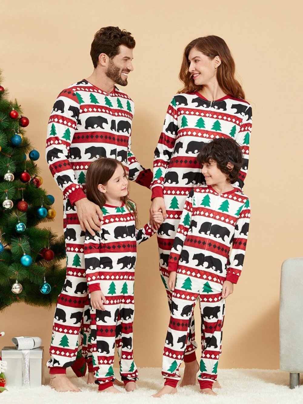 PatPat Men's Pajamas Matching Family Christmas Pajamas Polar Bear 2XL